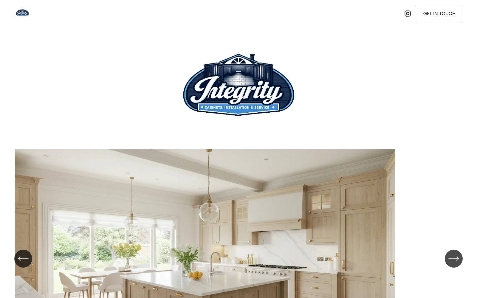 The current integritycabinetsandinstalls.com homepage