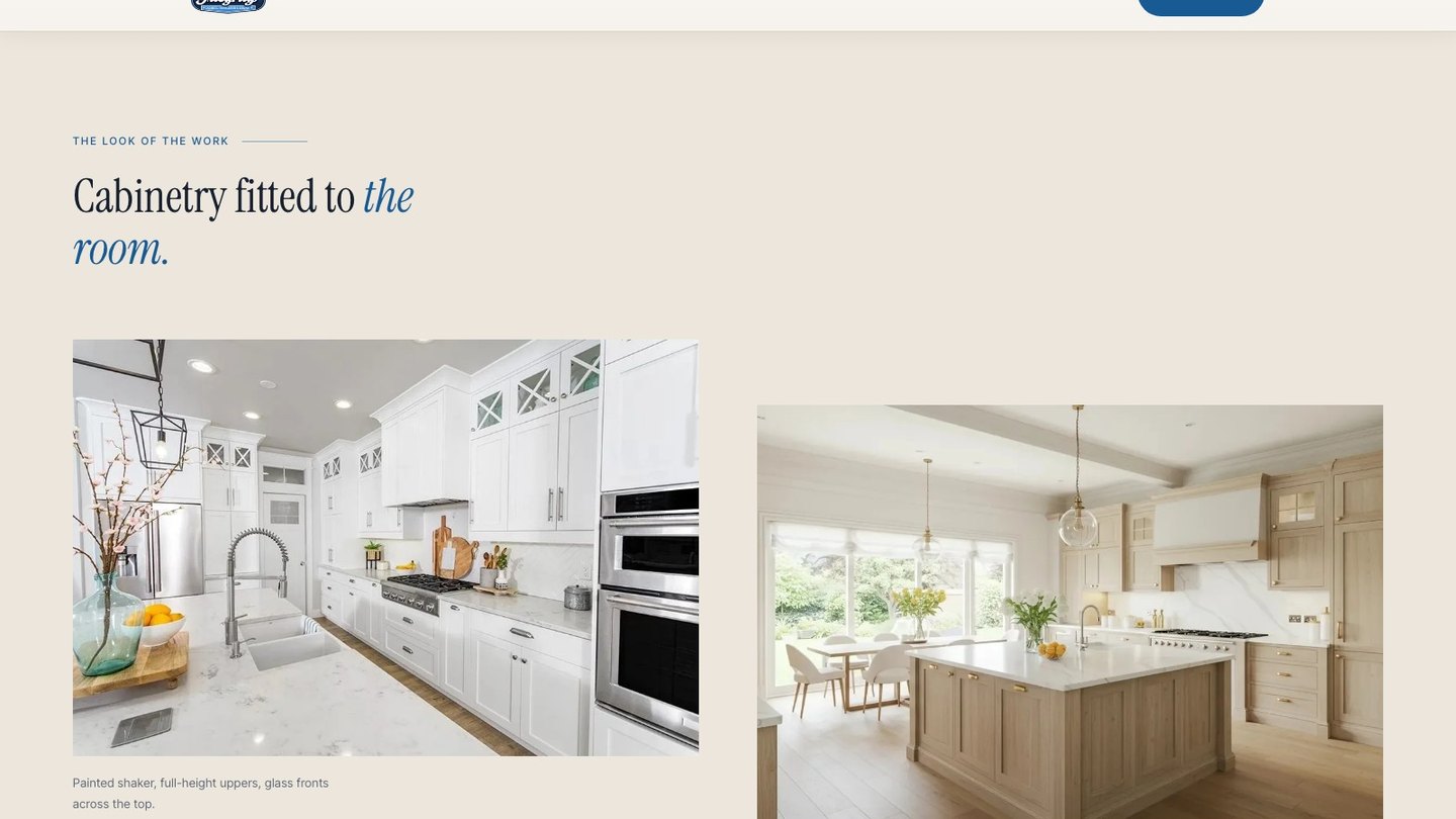 The work section of the new homepage